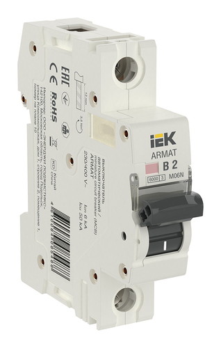 Автоматический выключатель IEK ARMAT 1P 2А (B) 6кА, AR-M06N-1-B002