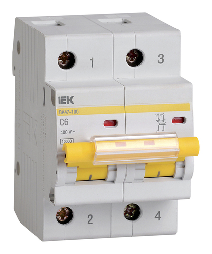 Автоматический выключатель Karat ВА47-100 2P C 6А 10кА IEK