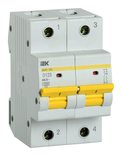 Автоматический выключатель Karat ВА47-150 2P D 125А 15кА IEK