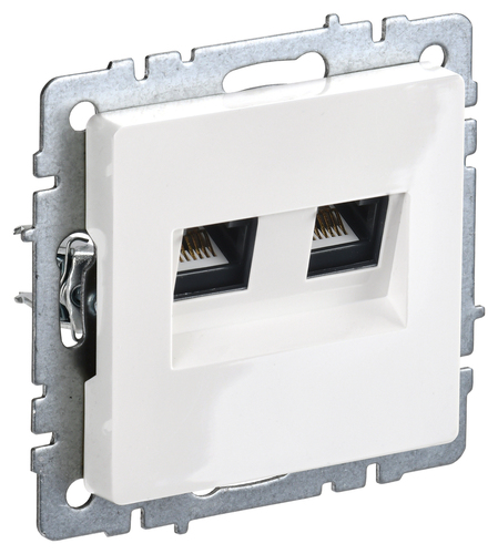 BRITE Роз. комп. 2-ая RJ45 кат.6 РК11-2-БрБ бел. IEK