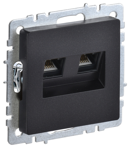 BRITE Роз. комп. 2-ая RJ45 кат.6 РК11-2-БрЧ черн. IEK