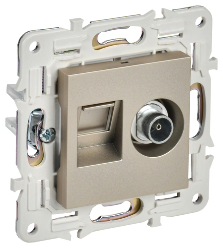 SKANDY Роз. двойная TV+RJ45 кат.6E SK-A15Sh шамп. IEK