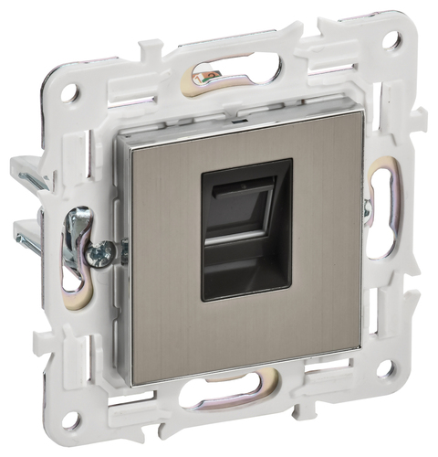 IEK SKANDY Никель Розетка компьютерная RJ45 кат.6 SK-K02N