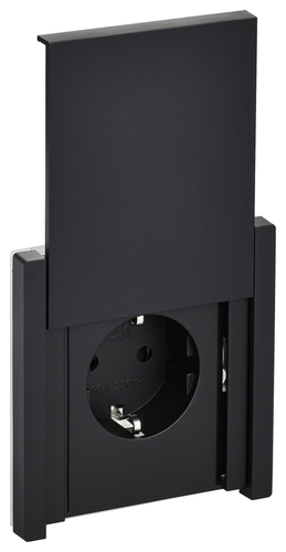 FORTE&PIANO Роз. с з/к/ш с кр. б/к 16А IP44 FP119 чер. IEK
