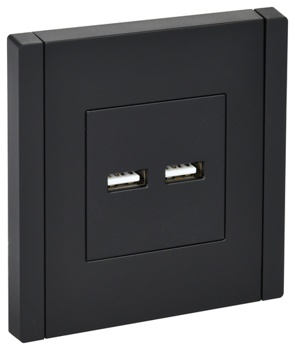 FORTE&PIANO Роз. USB A+A 3,1А FP149 чер. IEK