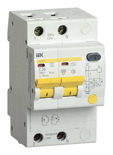 KARAT Диф. автомат АД12S 2P 25А 100мА тип AC IEK