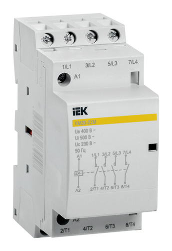 Модульный контактор IEK 2НО+2НЗ 20А 230В AC, MKK11-20-22