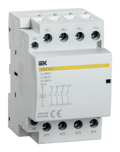 Модульный контактор IEK 4НО 25А 230В AC/DC, MKK21-25-40