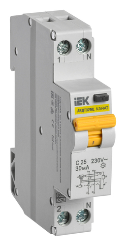 Выкл. авт. диф. тока АВДТ32ML тип A С25 30мА KARAT IEK