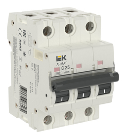 Автоматический выключатель IEK ARMAT 3P 25А (C) 6кА, AR-M06N-3-C025