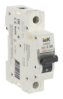 Автоматический выключатель IEK ARMAT 1P 50А (C) 10кА, AR-M10N-1-C050