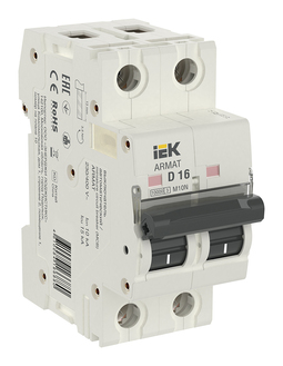 Автоматический выключатель IEK ARMAT 2P 16А (D) 10кА, AR-M10N-2-D016
