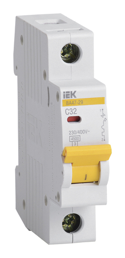 Автоматический выключатель IEK ВА47-29 1P 32А (C) 4.5кА, MVA20-1-032-C