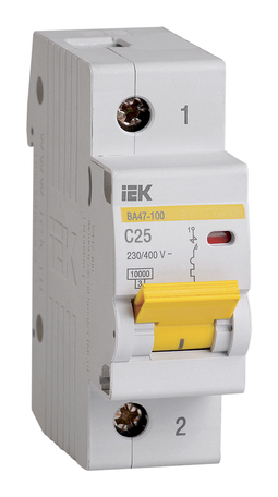Автоматический выключатель IEK ВА47-100 1P 25А (C) 10кА, MVA40-1-025-C