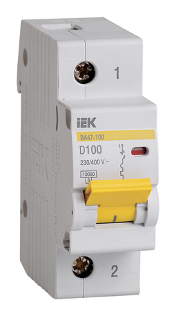 Автоматический выключатель IEK ВА47-100 1P 100А (D) 10кА, MVA40-1-100-D