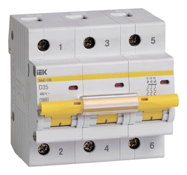 Автоматический выключатель IEK ВА47-100 3P 35А (D) 10кА, MVA40-3-035-D