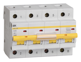 Автоматический выключатель Karat ВА47-100 4P D 20А 10кА IEK