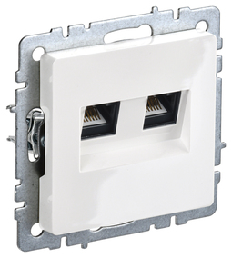 BRITE Роз. комп. 2-ая RJ45 кат.6 РК11-2-БрБ бел. IEK