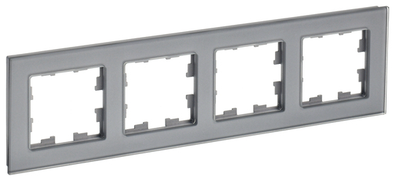 Рамка 4 поста IEK BRITE, серый, BR-M42-G-K03