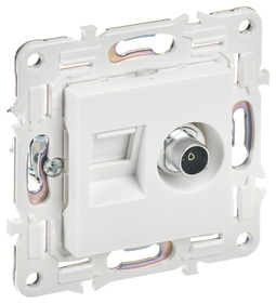 SKANDY Роз. двойная TV+RJ45 кат.5E SK-A14W арк. бел. IEK