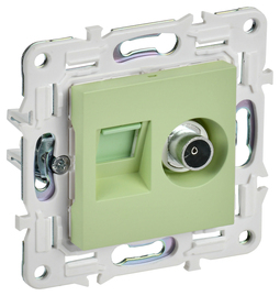 SKANDY Роз. двойная TV+RJ45 кат.5E SK-A14M мятн. IEK