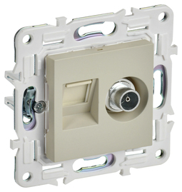 SKANDY Роз. двойная TV+RJ45 кат.5E SK-A14B беж. IEK