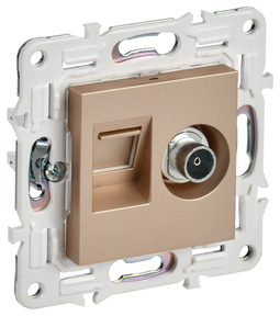 SKANDY Роз. двойная TV+RJ45 кат.5E SK-A14Sa песоч. IEK