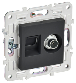 SKANDY Роз. двойная TV+RJ45 кат.6E SK-A15G граф. IEK