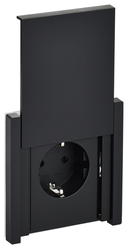 FORTE&PIANO Роз. с з/к/ш с кр. в/к 16А IP44 FP121 чер. IEK