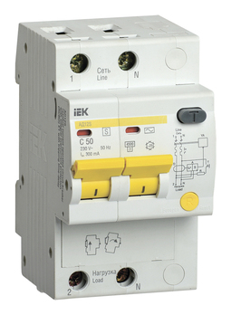 KARAT Диф. автомат АД12S 2P 50А 300мА тип AC IEK