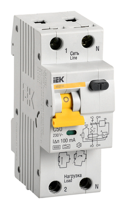Дифавтомат IEK АВДТ 32 1P+N 50А (C) 6 кА, 100 мА (A), MAD22-5-050-C-100