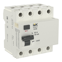 УЗО IEK ARMAT 4P 63А, 30 мА (AC), AR-R10N-4-063C030