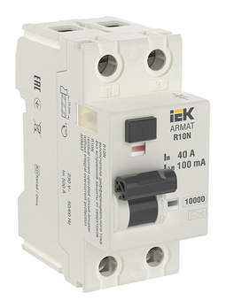 УЗО IEK ARMAT 2P 40А, 100 мА (A), AR-R10N-2-040A100